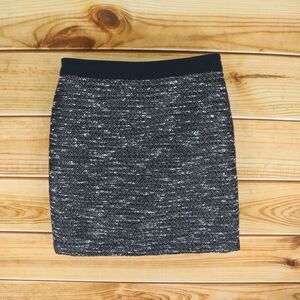 Banana Republic Pencil Skirt Womens Sz 10 Tall Black Heathered Lined Zip Closure